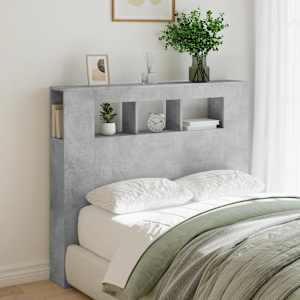 vidaXL LED Headboard Concrete Grey 120x18.5x103.5 cm Engineered Wood