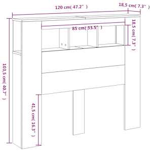 Čelo postele s LED hnědý dub 120x18,5x103,5 cm kompozitní dřevo - obrázek 14