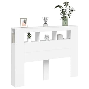 Čelo postele s LED bílé 140 x 18,5 x 103,5 cm kompozitní dřevo - obrázek 4