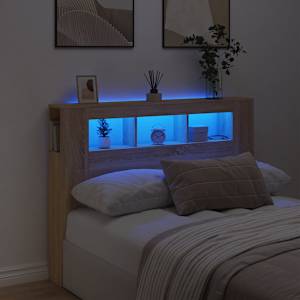 Čelo postele s LED dub sonoma 140 x 18,5 x 103,5 cm kompozit - obrázek 1