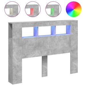 Čelo postele s LED betonově šedé 140 x 18,5 x 103,5 cm kompozit - obrázek 2