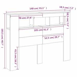 Čelo postele s LED hnědý dub 140x18,5x103,5 cm kompozitní dřevo - obrázek 14
