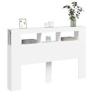 Čelo postele s LED bílé 160 x 18,5 x 103,5 cm kompozitní dřevo - obrázek 4