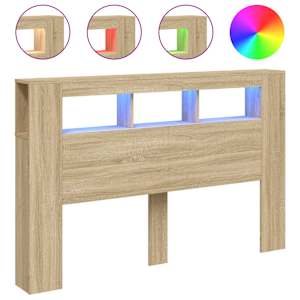 Čelo postele s LED dub sonoma 160 x 18,5 x 103,5 cm kompozit - obrázek 2