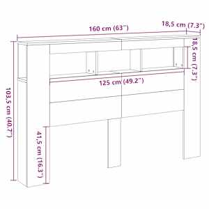 Čelo postele s LED dub sonoma 160 x 18,5 x 103,5 cm kompozit - obrázek 14
