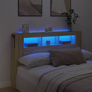 Čelo postele s LED dub sonoma 160 x 18,5 x 103,5 cm kompozit - obrázek 1