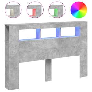 Čelo postele s LED betonově šedé 160 x 18,5 x 103,5 cm kompozit - obrázek 2
