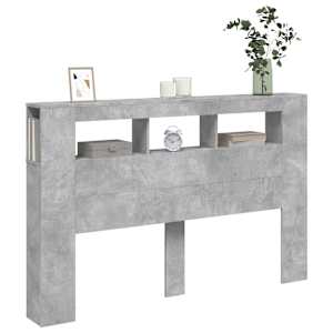 Čelo postele s LED betonově šedé 160 x 18,5 x 103,5 cm kompozit - obrázek 4