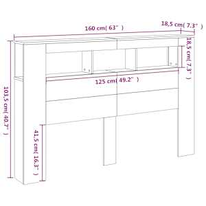 Čelo postele s LED kouřový dub 160 x 18,5 x 103,5 cm kompozit - obrázek 14