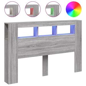 Čelo postele s LED šedé sonoma 160 x 18,5 x 103,5 cm kompozit - obrázek 2