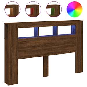 Čelo postele s LED hnědý dub 160x18,5x103,5 cm kompozitní dřevo - obrázek 2