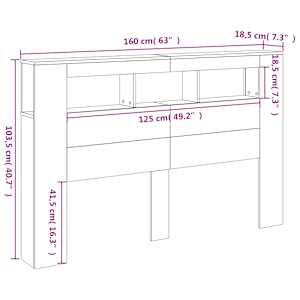 Čelo postele s LED hnědý dub 160x18,5x103,5 cm kompozitní dřevo - obrázek 14