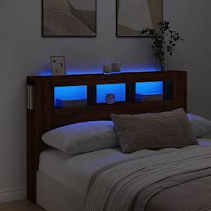 Čelo postele s LED hnědý dub 160x18,5x103,5 cm kompozitní dřevo - obrázek 1