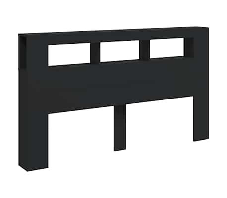 vidaXL LED-Kopfteil Schwarz 180x18,5x103,5 cm Holzwerkstoff