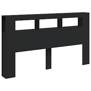 vidaXL LED-Kopfteil Schwarz 180x18,5x103,5 cm Holzwerkstoff