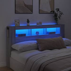 LED posteljno vzglavje siva sonoma 180x18,5x103,5 cm inž. les