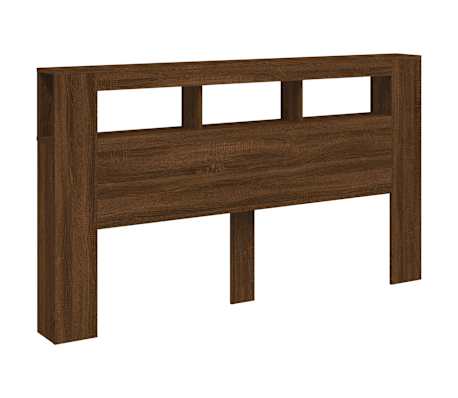 vidaXL T&ecirc;te de lit &agrave; LED ch&ecirc;ne marron 180x18,5x103,5cm bois ing&eacute;nierie
