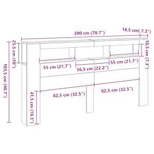 Čelo postele s LED černé 200 x 18,5 x 103,5 cm kompozitní dřevo - obrázek 15