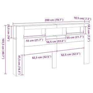 Čelo postele s LED dub sonoma 200 x 18,5 x 103,5 cm kompozit - obrázek 15