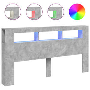 Čelo postele s LED betonově šedé 200 x 18,5 x 103,5 cm kompozit - obrázek 2