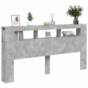 Čelo postele s LED betonově šedé 200 x 18,5 x 103,5 cm kompozit - obrázek 13