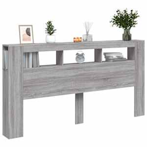 Čelo postele s LED šedé sonoma 200 x 18,5 x 103,5 cm kompozit - obrázek 13
