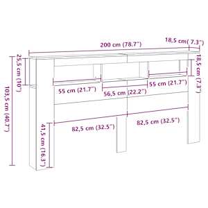 Čelo postele s LED šedé sonoma 200 x 18,5 x 103,5 cm kompozit - obrázek 15