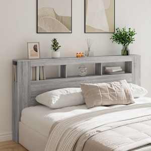 Čelo postele s LED šedé sonoma 200 x 18,5 x 103,5 cm kompozit - obrázek 3