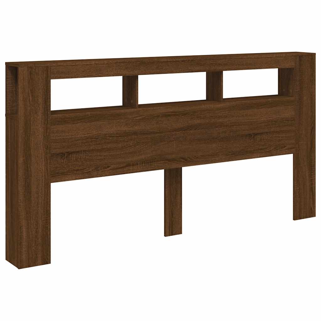 vidaXL Hoofdeinde met LED 200x18,5x103,5 cm bewerkt hout bruineiken afbeelding