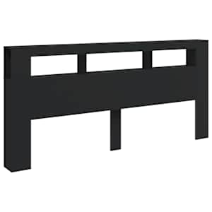 Čelo postele s LED černé 220 x 18,5 x 103,5 cm kompozitní dřevo - obrázek 3