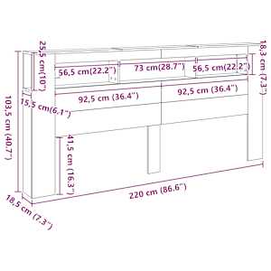 Čelo postele s LED černé 220 x 18,5 x 103,5 cm kompozitní dřevo - obrázek 14