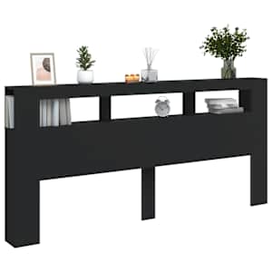 Čelo postele s LED černé 220 x 18,5 x 103,5 cm kompozitní dřevo - obrázek 5