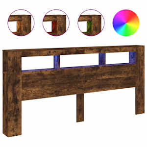 Čelo postele s LED kouřový dub 220 x 18,5 x 103,5 cm kompozit - obrázek 2