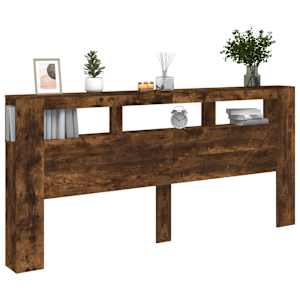 Čelo postele s LED kouřový dub 220 x 18,5 x 103,5 cm kompozit - obrázek 5
