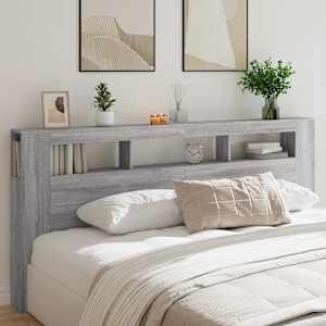Čelo postele s LED šedé sonoma 220 x 18,5 x 103,5 cm kompozit - obrázek 4
