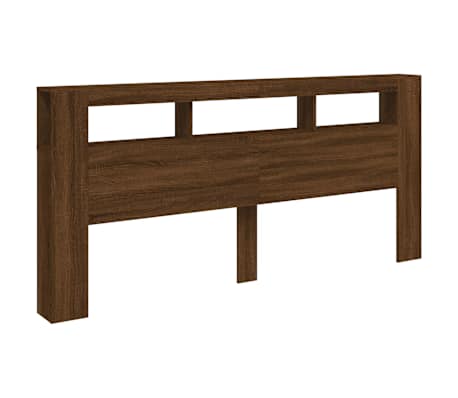 vidaXL LED posteljno vzglavje rjavi hrast 220x18,5x103,5 cm inž. les