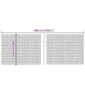 Zahradní plot 600 x 100 cm rákos - obrázek 5