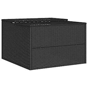 Garáž pro robotickou sekačku černá 86 x 90 x 52/57 cm polyratan - obrázek 8