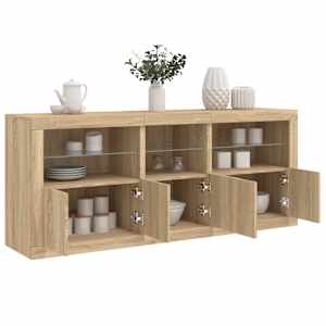 Příborník s LED osvětlením dub sonoma 162 x 37 x 67 cm - obrázek 4