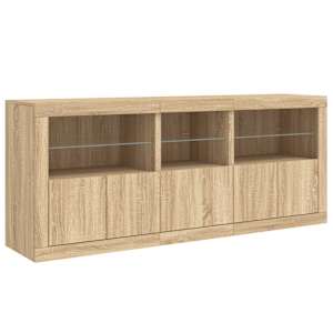 Příborník s LED osvětlením dub sonoma 162 x 37 x 67 cm - obrázek 5