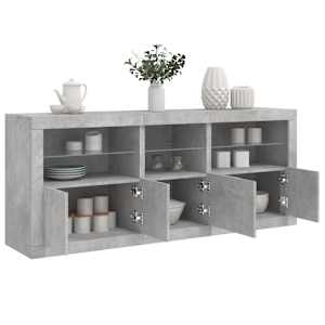 Příborník s LED osvětlením betonově šedý 162 x 37 x 67 cm - obrázek 4