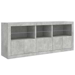 Příborník s LED osvětlením betonově šedý 162 x 37 x 67 cm - obrázek 5