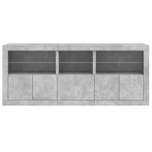 Příborník s LED osvětlením betonově šedý 162 x 37 x 67 cm - obrázek 6