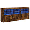 vidaXL puhvetkapp LED-tuledega, suitsutatud tamm, 162x37x67 cm