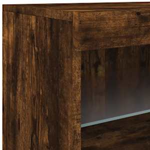 Příborník s LED osvětlením kouřový dub 162 x 37 x 67 cm - obrázek 12