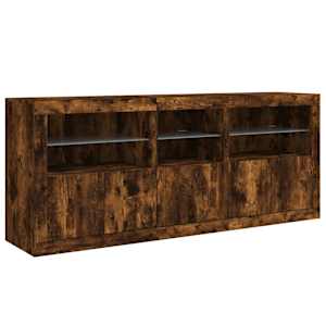 Příborník s LED osvětlením kouřový dub 162 x 37 x 67 cm - obrázek 5