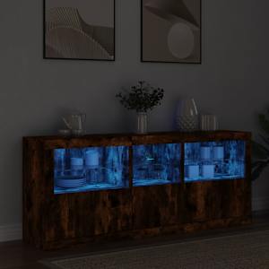 Příborník s LED osvětlením kouřový dub 162 x 37 x 67 cm - obrázek 1