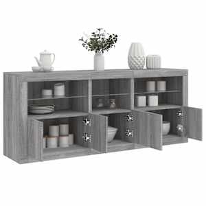 Příborník s LED osvětlením šedý sonoma 162 x 37 x 67 cm - obrázek 5