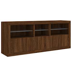Příborník s LED osvětlením hnědý dub 162 x 37 x 67 cm - obrázek 5