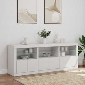 Příborník s LED osvětlením bílý 181,5 x 37 x 67 cm - obrázek 3